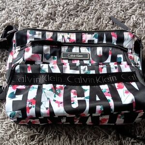 Calvin Klein Black and White Floral Bag